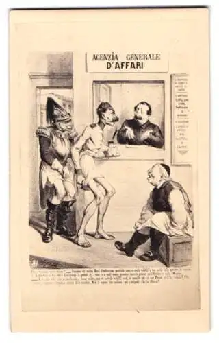 Fotografie Karikatur Kaiser Napoleon III., Agenzia Generale d`Affari