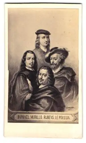 Fotografie Gangloff, Paris, Portrait Maler Raphael, Murillo, Rubens und Le Poussin