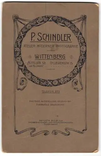 Fotografie P. Schindler, Wittenberg, Anschriften der Ateliers im blumigen Kranz