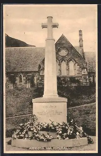 AK Aberfoyle, War Memorial with Flower Wreaths
