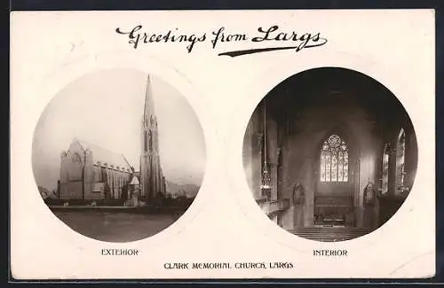 AK Largs, Clark Memorial Church, Exterior and Interior View