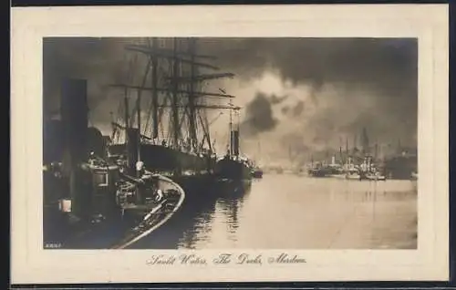 AK Aberdeen, Scene at the Docks, Sunlit Waters