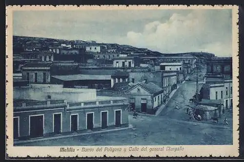 AK Melilla, Barrio del Poligono y Calle del general Margallo