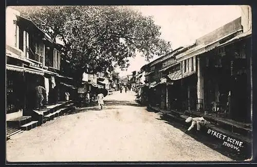 AK Mhow, Street scene with shops