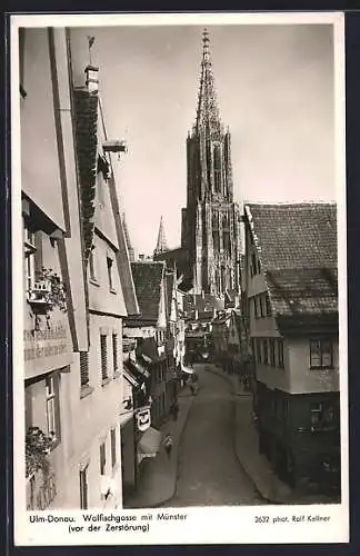 AK Ulm /Donau, Walfischgasse mit Münster