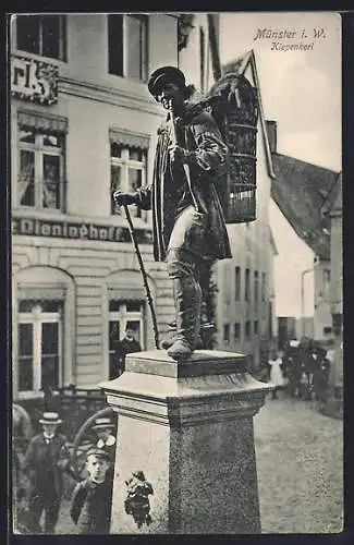 AK Münster i. W., Statue vom Kiepenkerl