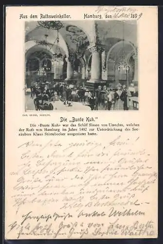 AK Hamburg, Saal im Gasthof Rathsweinkeller