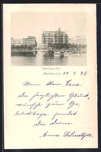 AK Hamburg-Neustadt, Hamburger Hof vom Wasser aus