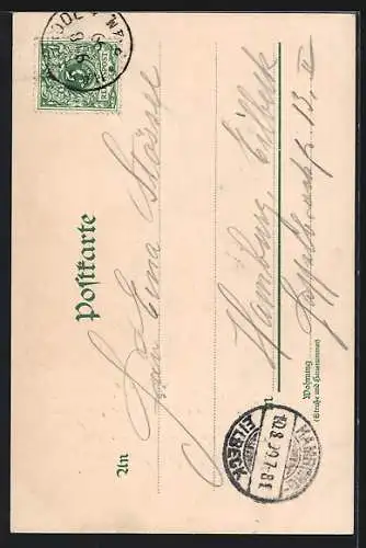 Lithographie Wernigerode, Am Rathaus