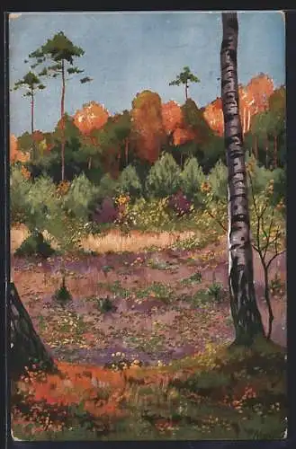 Künstler-AK Alfred Mailick: Waldlichtung im Herbst