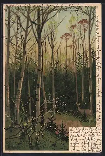 Künstler-AK Alfred Mailick: Waldpartie