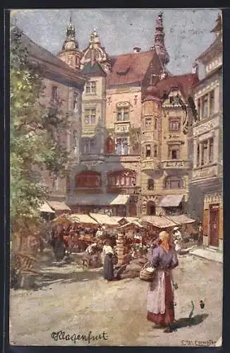 Künstler-AK Edward Theodore Compton: Klagenfurt, Partie am Obstplatz