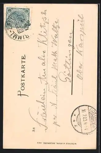 Künstler-AK Edward Theodore Compton: Krimml, Hofers Gasthaus am Wasserfall