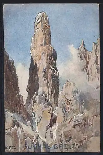 Künstler-AK Edward Theodore Compton: Guglia Brenta