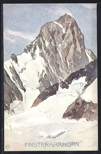 Künstler-AK Edward Theodore Compton: Finsteraarhorn, Landschaftsbild