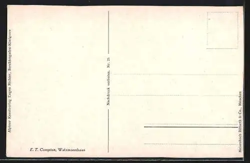 Künstler-AK Edward Theodore Compton: Watzmannhaus, Panorama