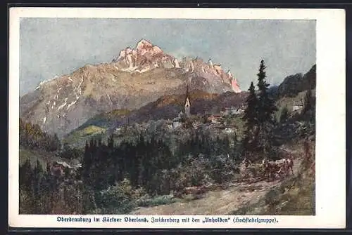 Künstler-AK Edward Theodore Compton: Oberdrauburg /Kärntner Oberland, Zwickenberg mit Unholden / Hochstadelgruppe