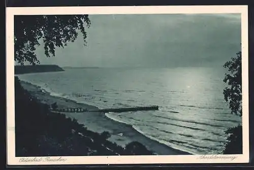 AK Rauschen, Samlandküste mit Buhne und Steilküste