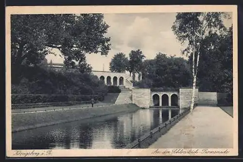 AK Königsberg i. Pr., an der Schlossteich-Promenade