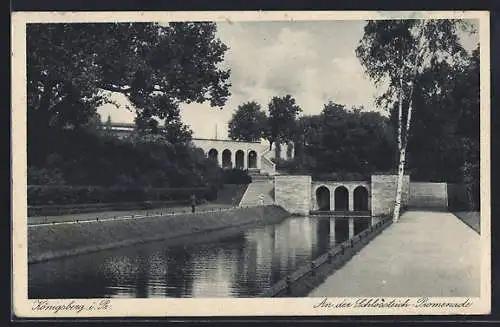 AK Königsberg i. Pr., an der Schlossteich-Promenade