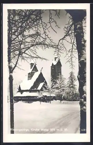 AK Wang /Riesengebirge, Kirche Wang im Schnee