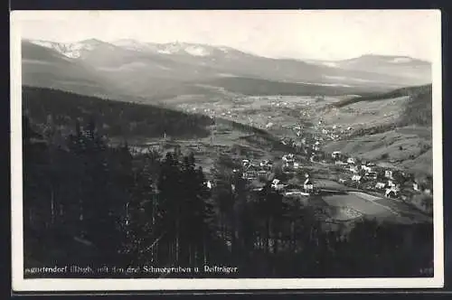 AK Agnetendorf i/Rsgb., Ortsansicht mit den drei Schneegruben u. Reifträger