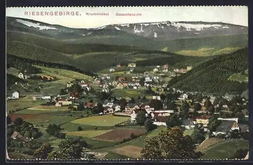 AK Krummhübel /Riesegebirge, Gesamtansicht aus der Vogelschau