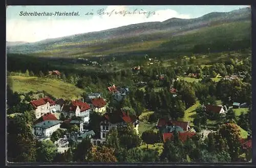 AK Schreiberhau-Mariental, Ortsansicht aus der Vogelschau