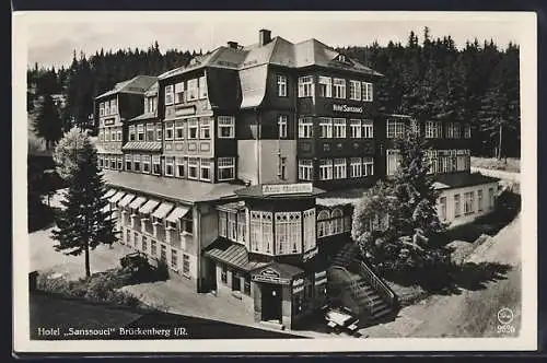 AK Brückenberg i. R., Hotel Sanssouci, Totalansicht