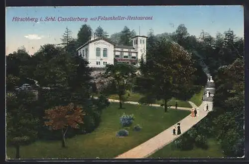 AK Hirschberg i. Schl., Cavalierberg mit Restaurant Felsenkeller