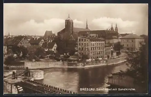AK Breslau, Sandinsel mit Sandkirche