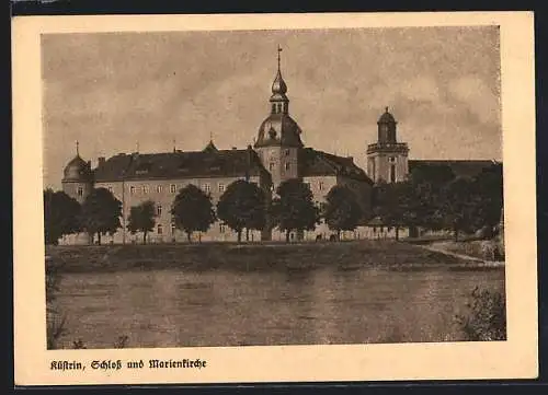 AK Cuestrin / Kostrzyn, Schloss und Marienkirche