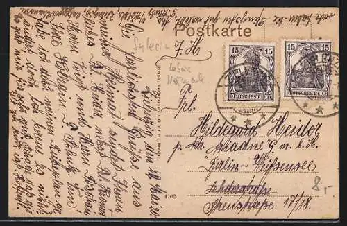 AK Zielenzig / Sulecin, Wegpartie zum Kreishaus