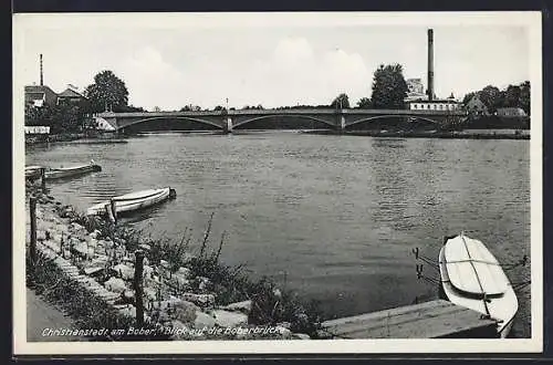 AK Christianstadt am Bober, Blick auf die Boberbrücke