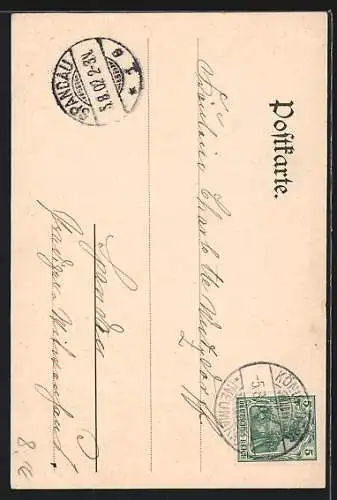 AK Königsberg /N.-M., Rathaus mit Bäumen