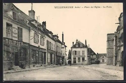 AK Villenauxe, Place de l`Église et La Poste