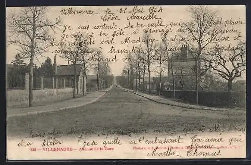 AK Villenauxe, Avenue de la Gare