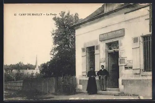 AK Camp de Mailly, La Poste et ses environs