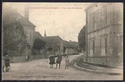 AK Villeneuve-au-Chemin, Un coin du Bourg