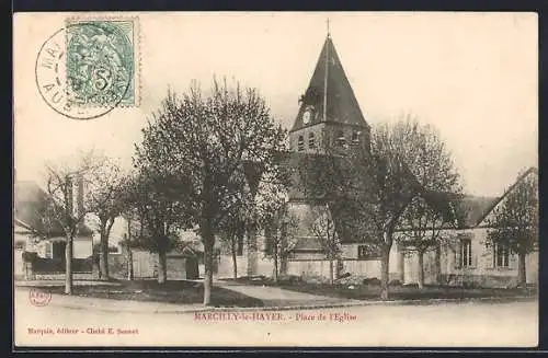 AK Marcilly-le-Hayer, Place de l`Église