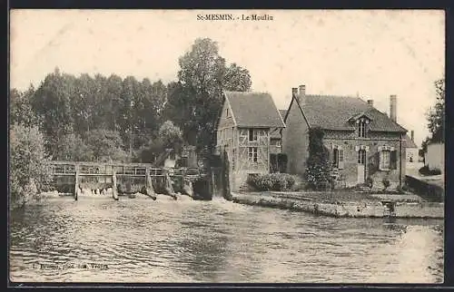 AK St-Mesmin, Le Moulin et la rivière en arrière-plan