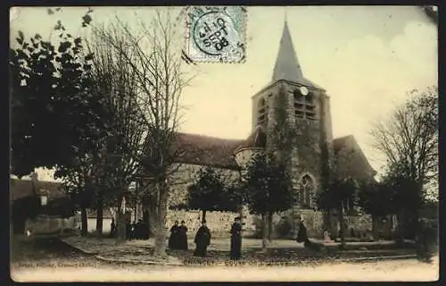 AK Chancey, Église entourée d`arbres en automne