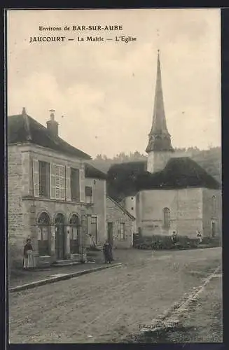 AK Jaucourt, La Mairie et l`Église