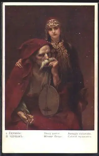 AK blinder Geiger hat sein Spiel unterbrochen, Mädchen in Tracht