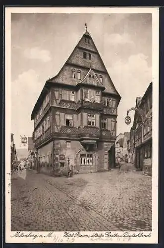 AK Miltenberg a. M., Hotel Riesen mit Strasse