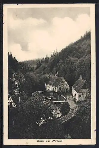AK Wimsen, Ortsansicht aus der Vogelschau