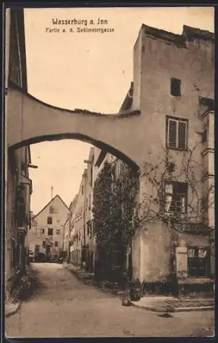 AK Wasserburg a. Inn, Partie a. d. Sedlmeiergasse