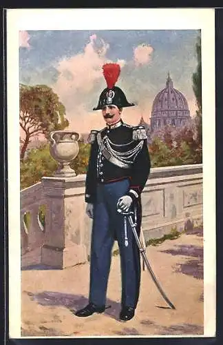 AK Città del Vaticano, Gendarme in tenuta di gala