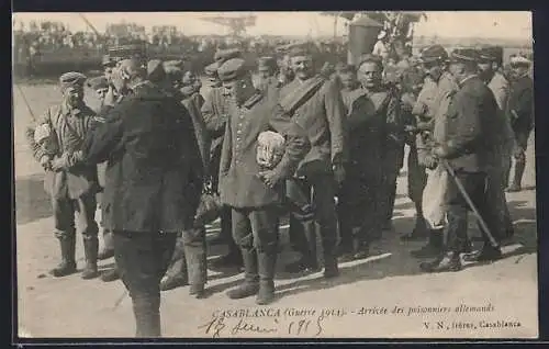 AK Casablanca, Guerre 1914, Arrivée des prisonniers allemands