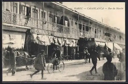AK Casablanca, Rue du Marché, Strassenpartie